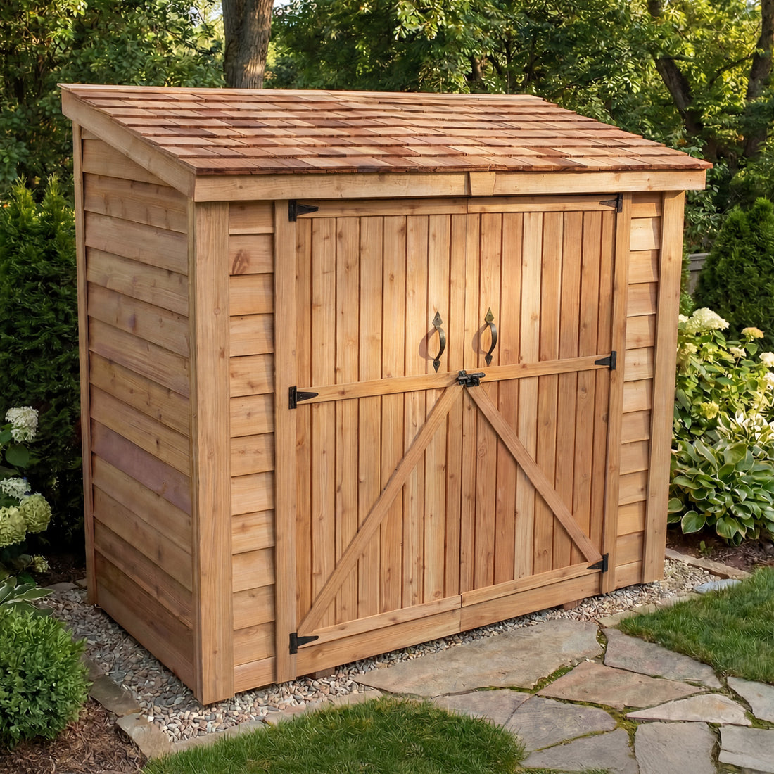 OLT SpaceSaver 8'x4' Double Door Cedar Shed