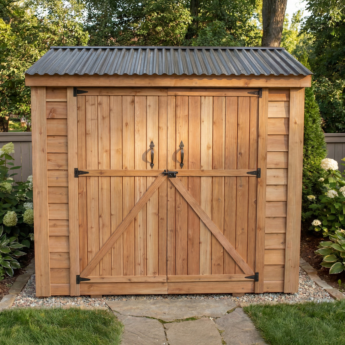 OLT SpaceSaver 8'x4' Double Door Cedar Shed