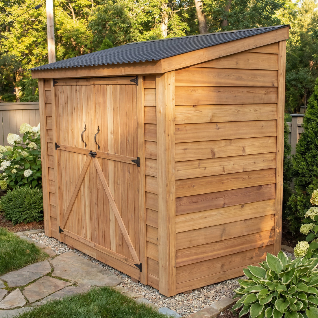 OLT SpaceSaver 8'x4' Double Door Cedar Shed