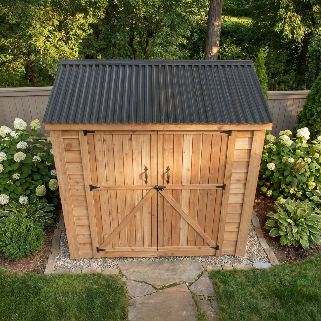 OLT SpaceSaver 8'x4' Double Door Cedar Shed