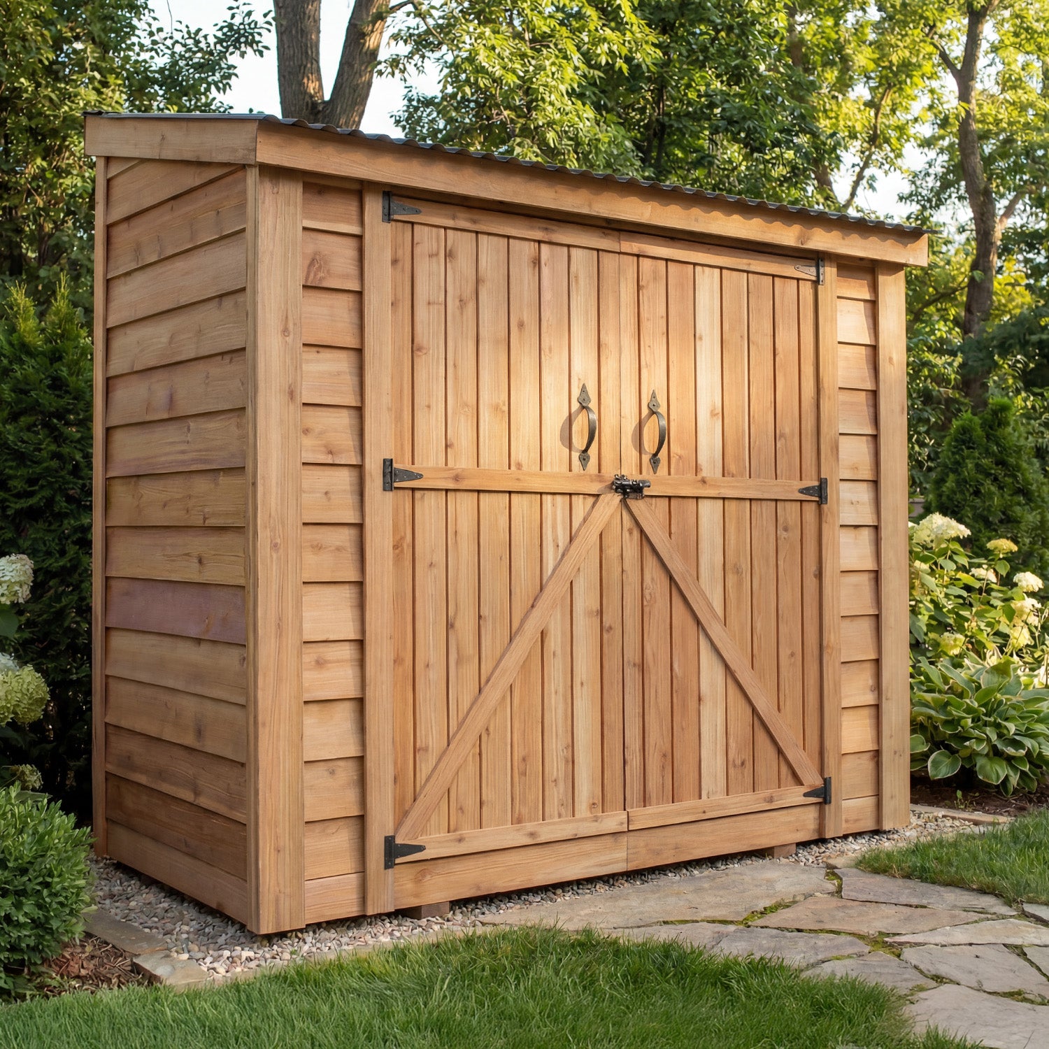 OLT SpaceSaver 8'x4' Double Door Cedar Shed