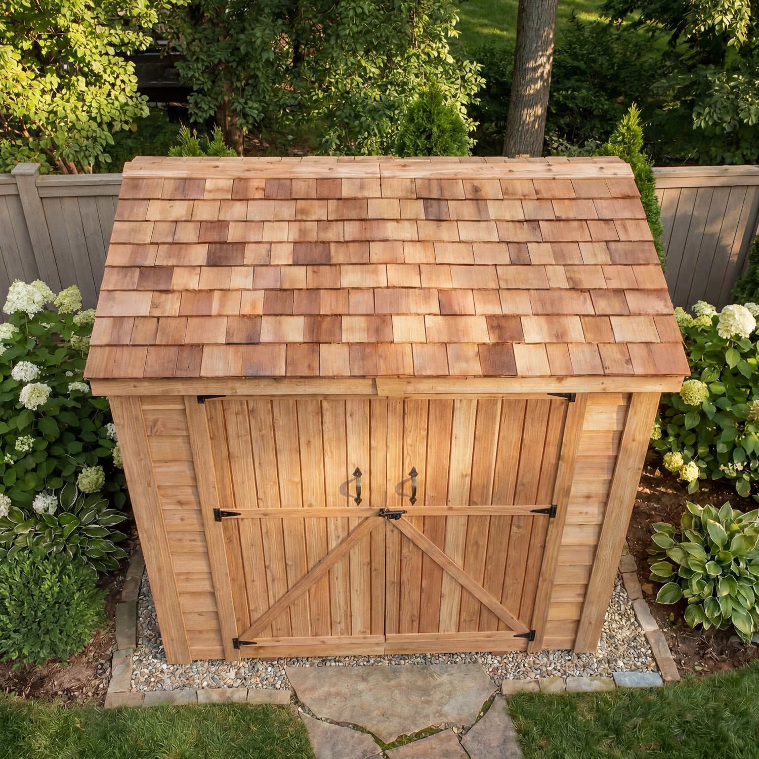 OLT SpaceSaver 8'x4' Double Door Cedar Shed