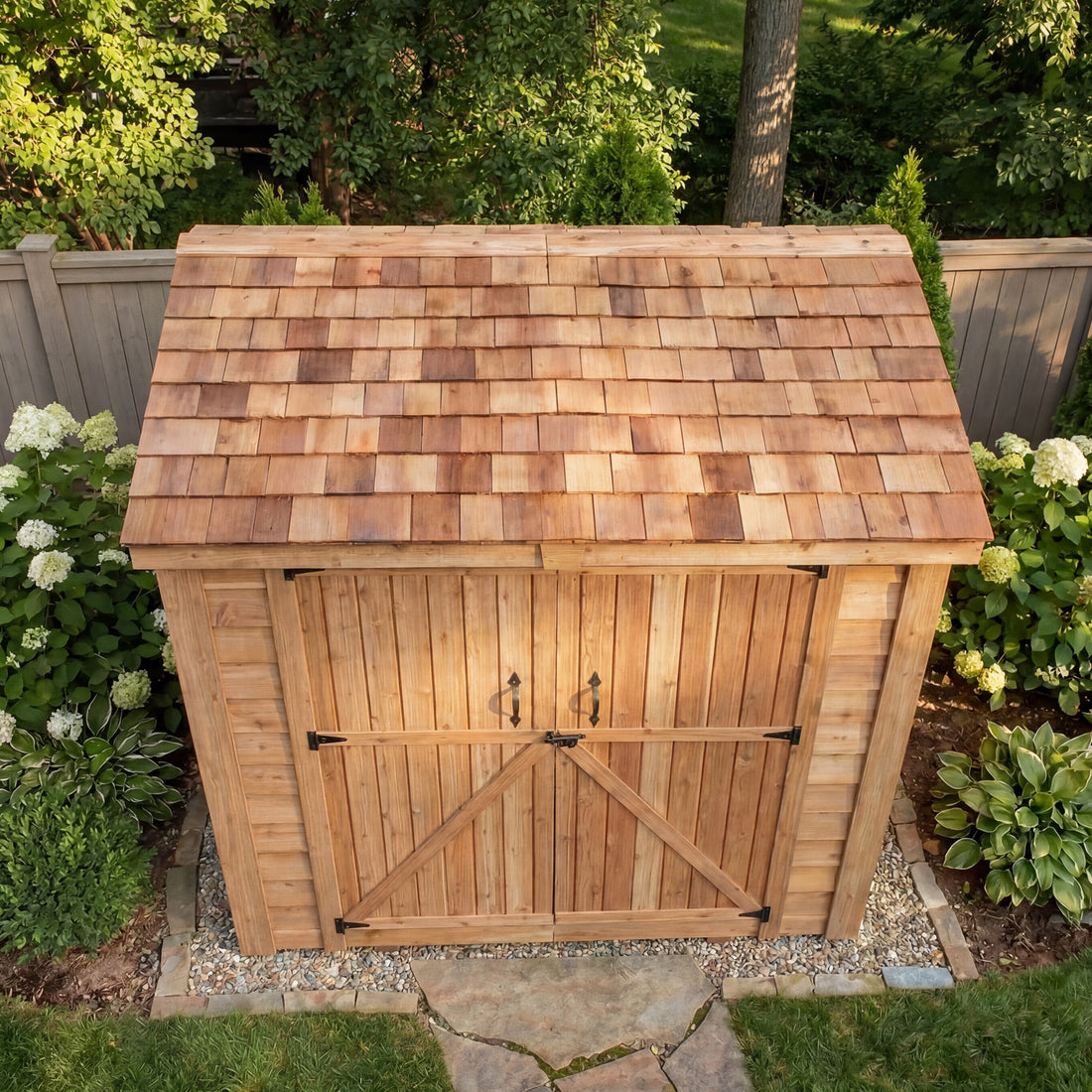 OLT SpaceSaver 8'x4' Double Door Cedar Shed