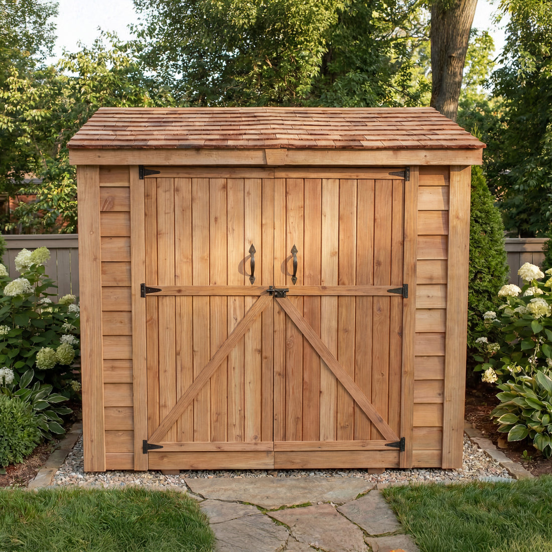 OLT SpaceSaver 8'x4' Double Door Cedar Shed