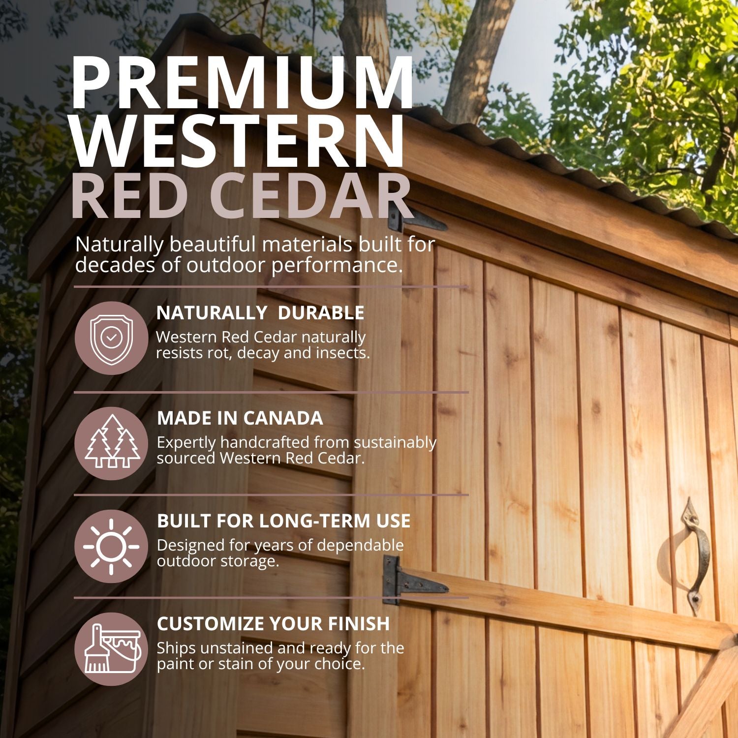 OLT SpaceSaver 8'x4' Double Door Cedar Shed