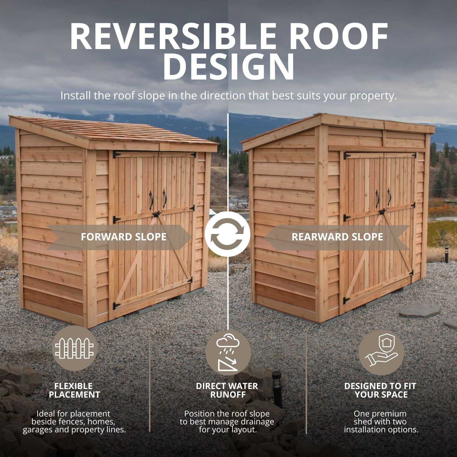 OLT SpaceSaver 8'x4' Double Door Cedar Shed