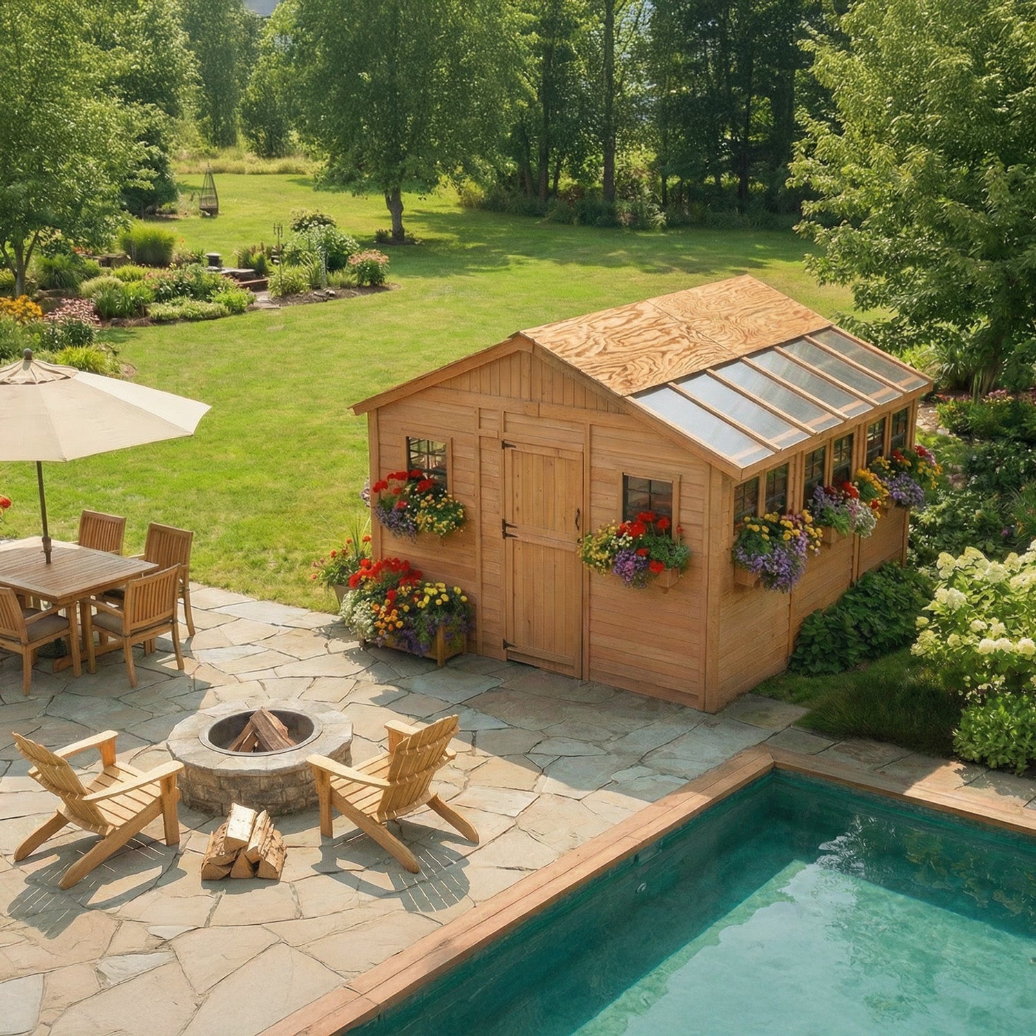 OLT Sunshed Garden Shed 12x12, additional exterior view