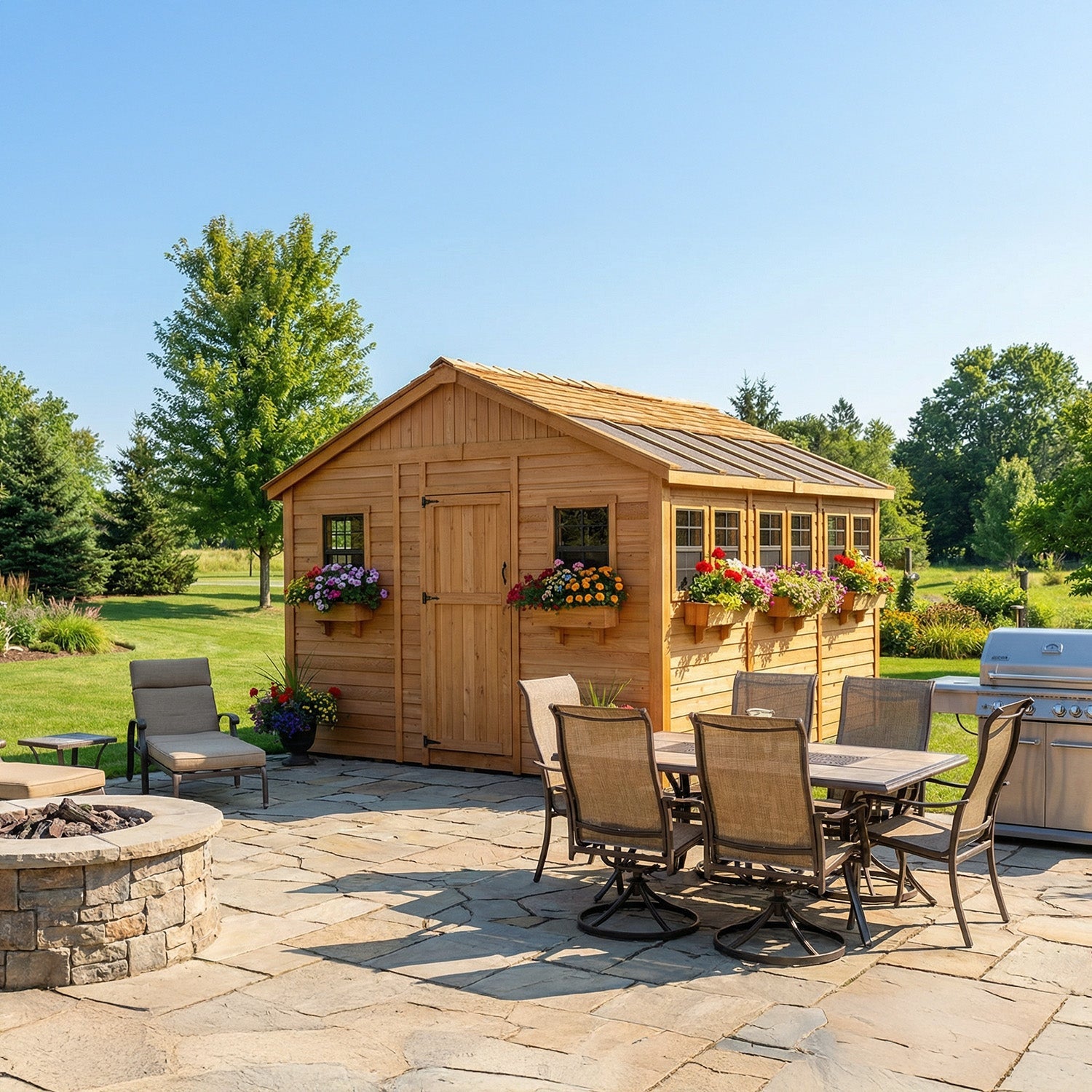 OLT Sunshed Garden Shed 12x12, exterior view