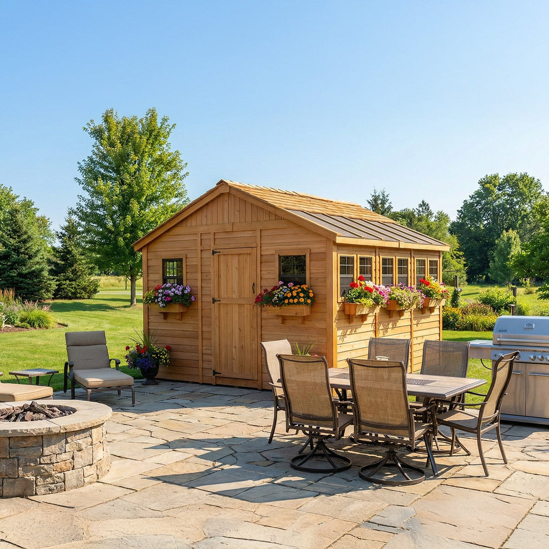 OLT Sunshed Garden Shed 12x12, exterior view