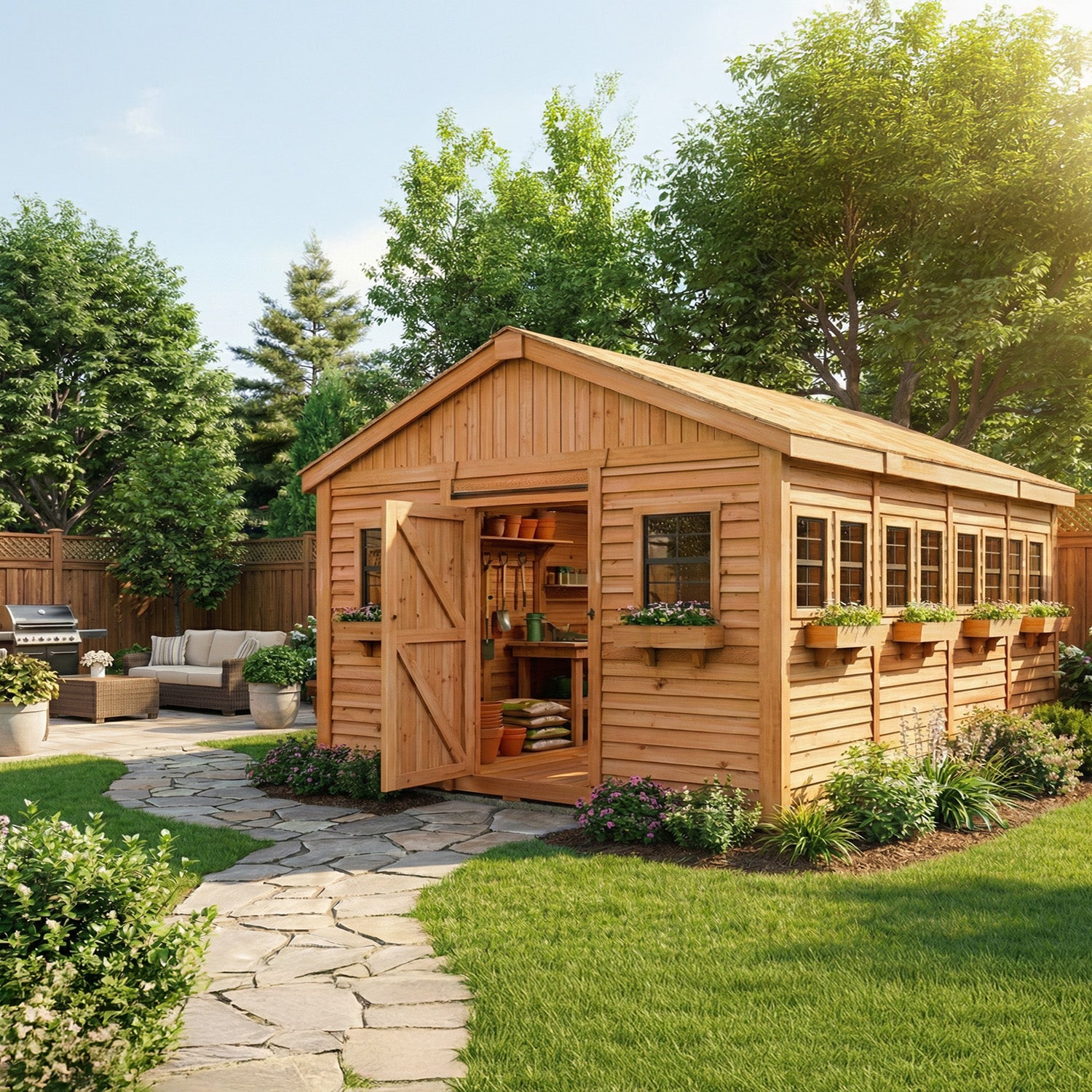 OLT Sunshed Garden Shed 12x16, exterior view, view 3