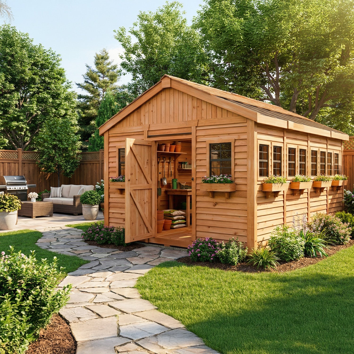 OLT Sunshed Garden Shed 12x16, exterior view, view 5