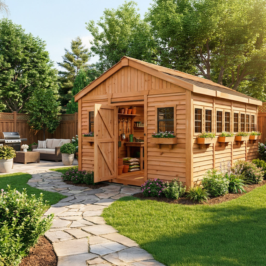 OLT Sunshed Garden Shed 12x16, exterior view, view 5