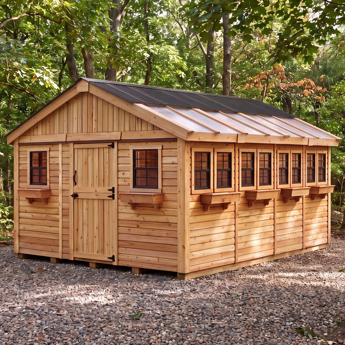 OLT Sunshed Garden Shed 12x16, exterior view