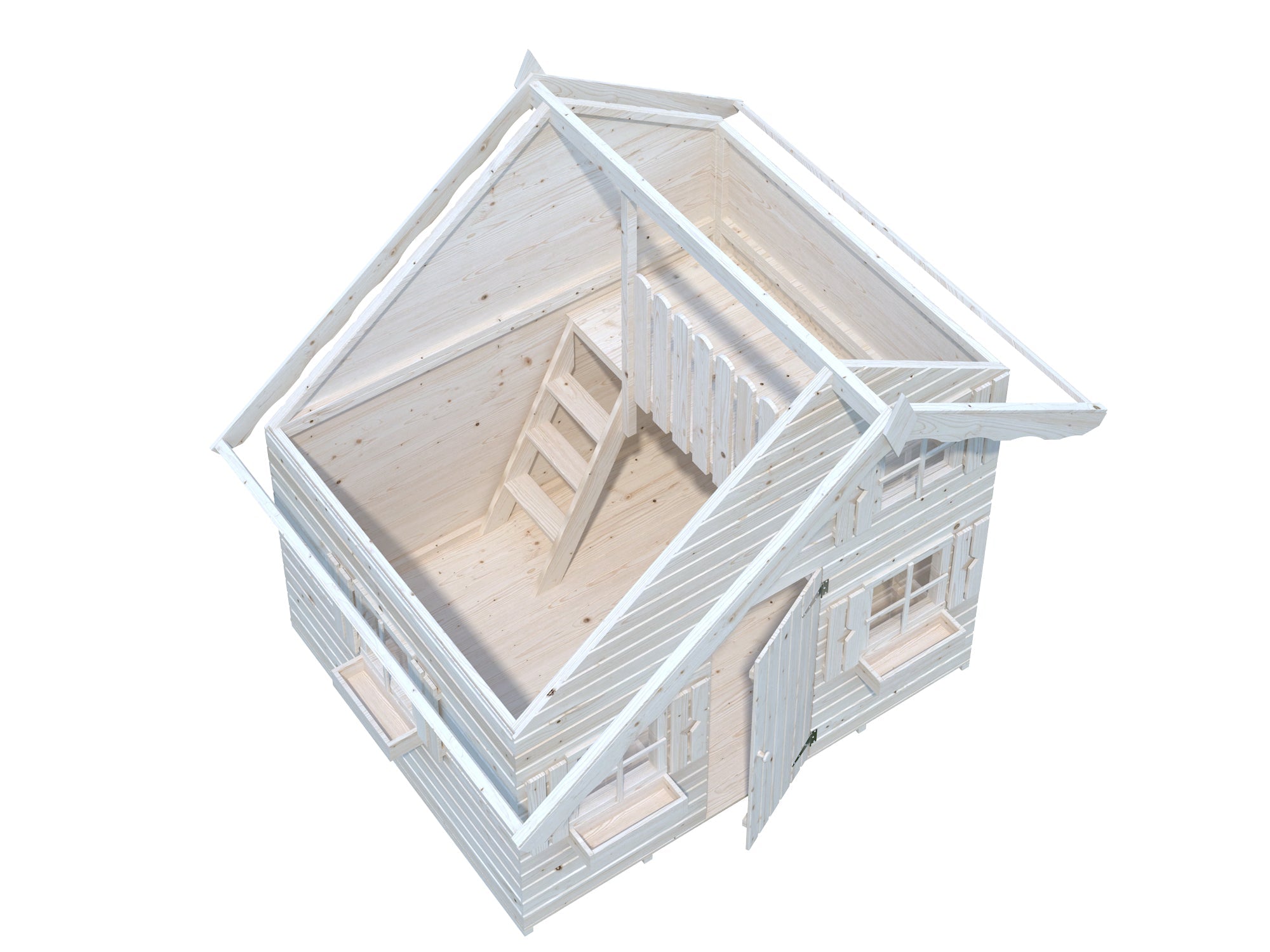 Interior view of Rascal playhouse showing loft space