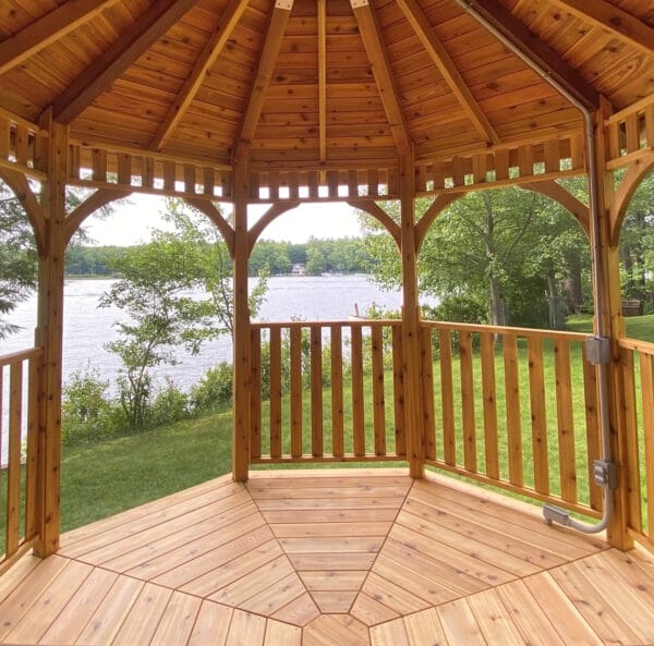 Western Red Cedar Octagon Gazebo, exterior view