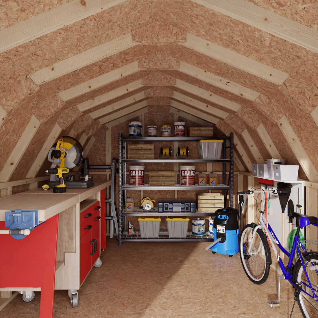 Value Gambrel Barn Shed 4 foot sidewalls interior storage space