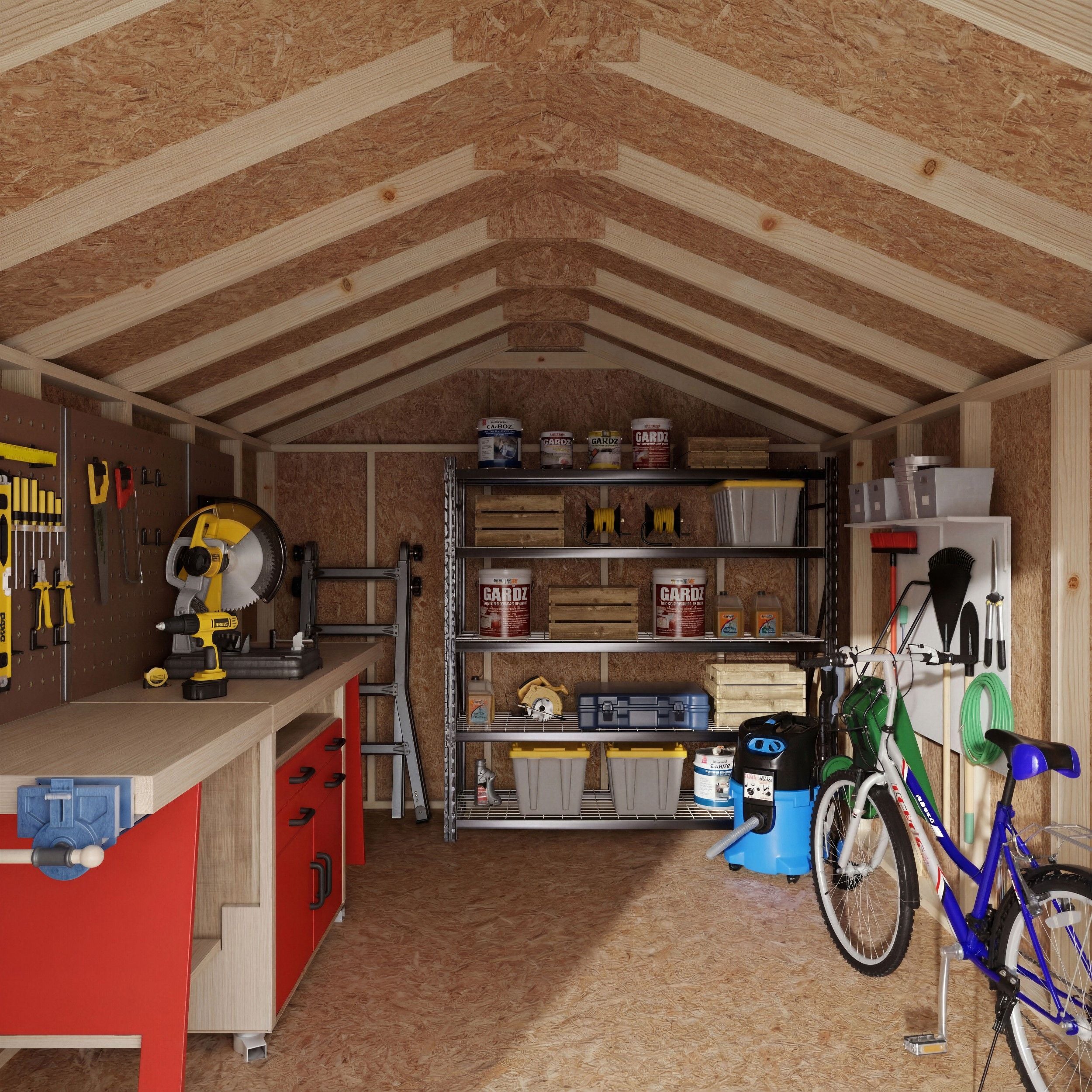 Value Gable Shed interior storage space