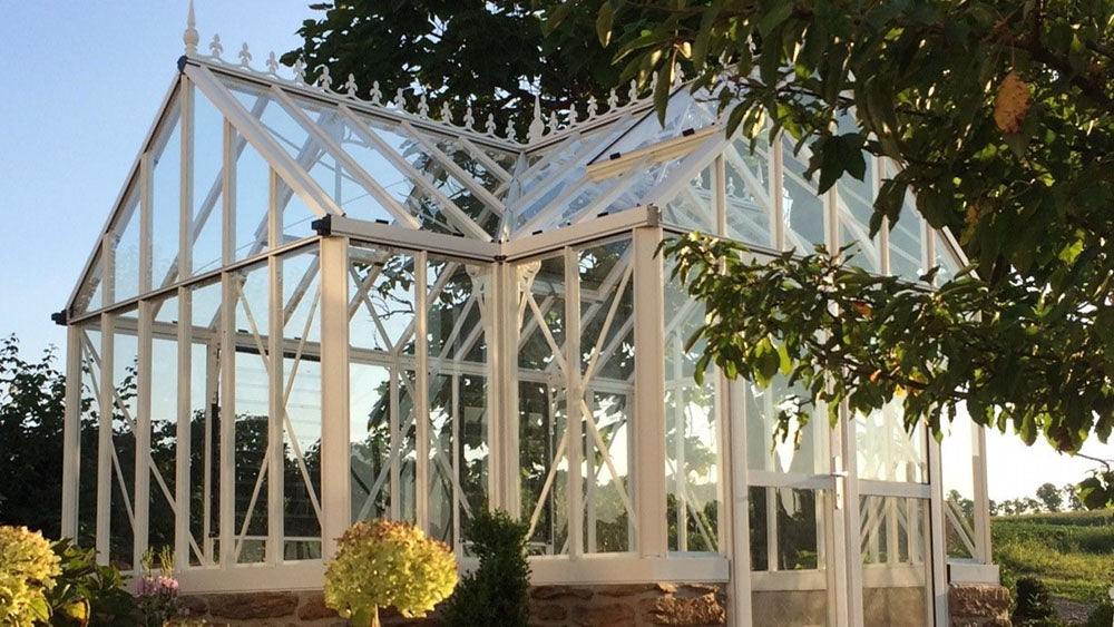 Antique Royal Orangerie T-shaped Greenhouse by Janssens -  White