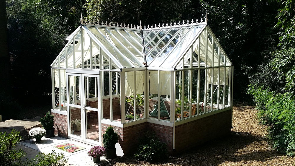 Antique Royal Orangerie T-shaped Greenhouse by Janssens -  White