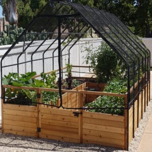 Ergonomic OLT Raised Cedar Garden Bed  With Bird Net Fence- (Multiple Sizes)