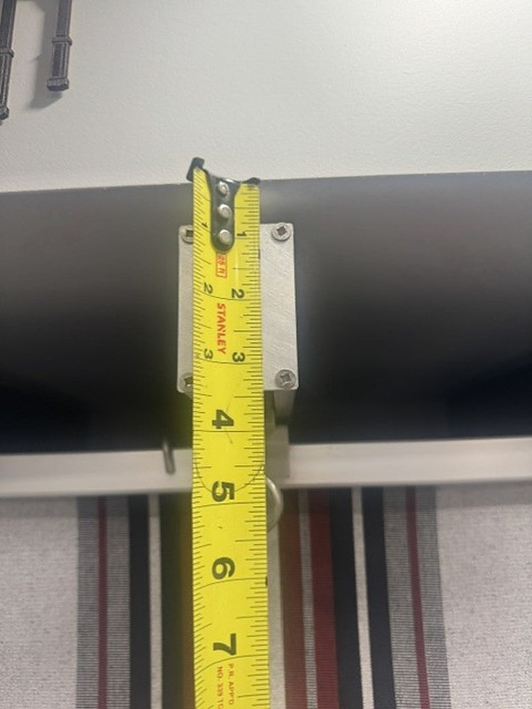 Canopy track bracket height measurement detail