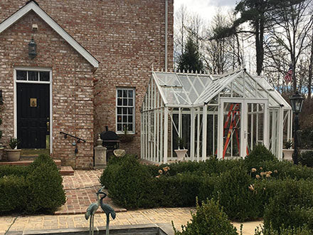 Antique Royal Orangerie T-shaped Greenhouse by Janssens -  White