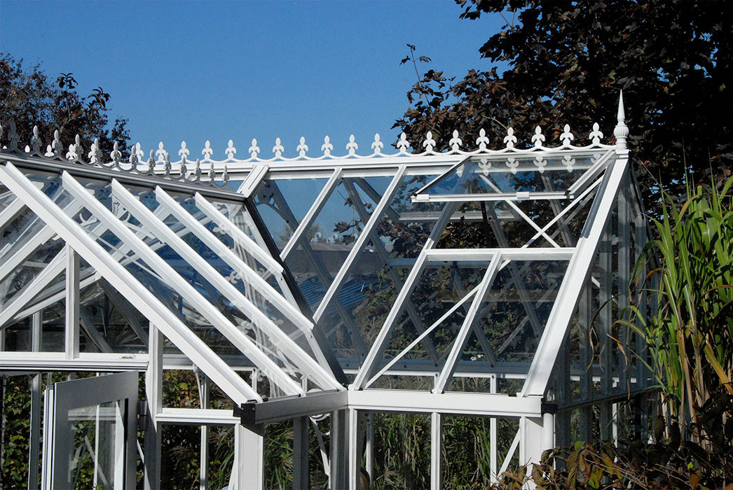 Antique Royal Orangerie T-shaped Greenhouse by Janssens -  White