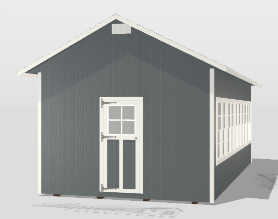 Extra tall colonial garden greenhouse with dutch door, 