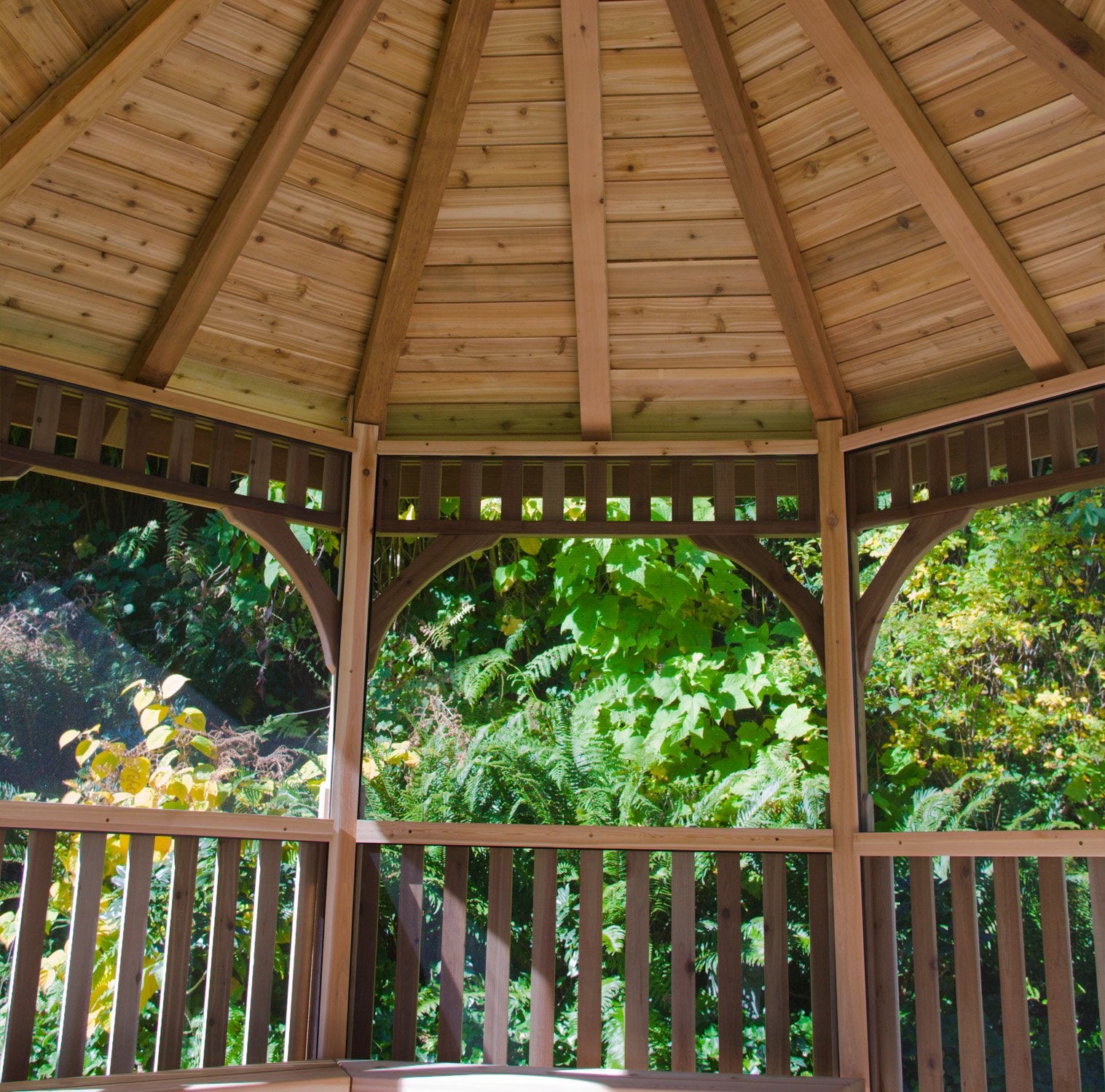 Cedar Bayside Octagon Gazebo (Fully Screen-In Option) by OLT