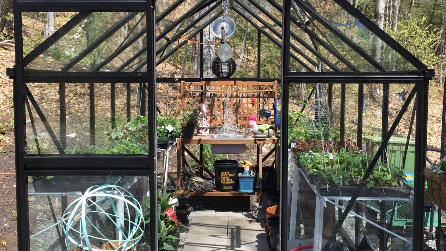 Junior Victorian Greenhouse, side detail view