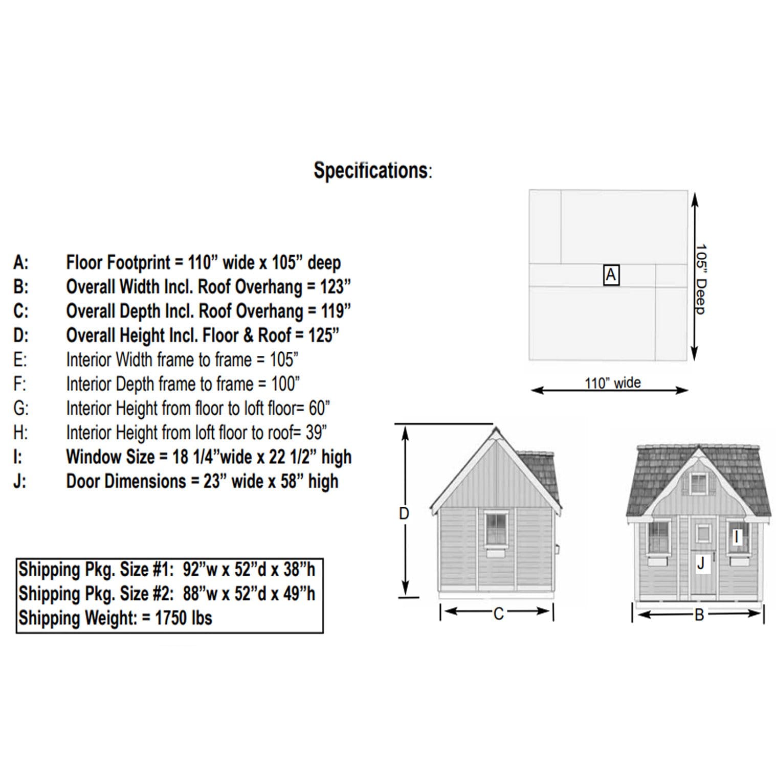 Laurens Cottage Cedar Playhouse by OLT  - 9×9