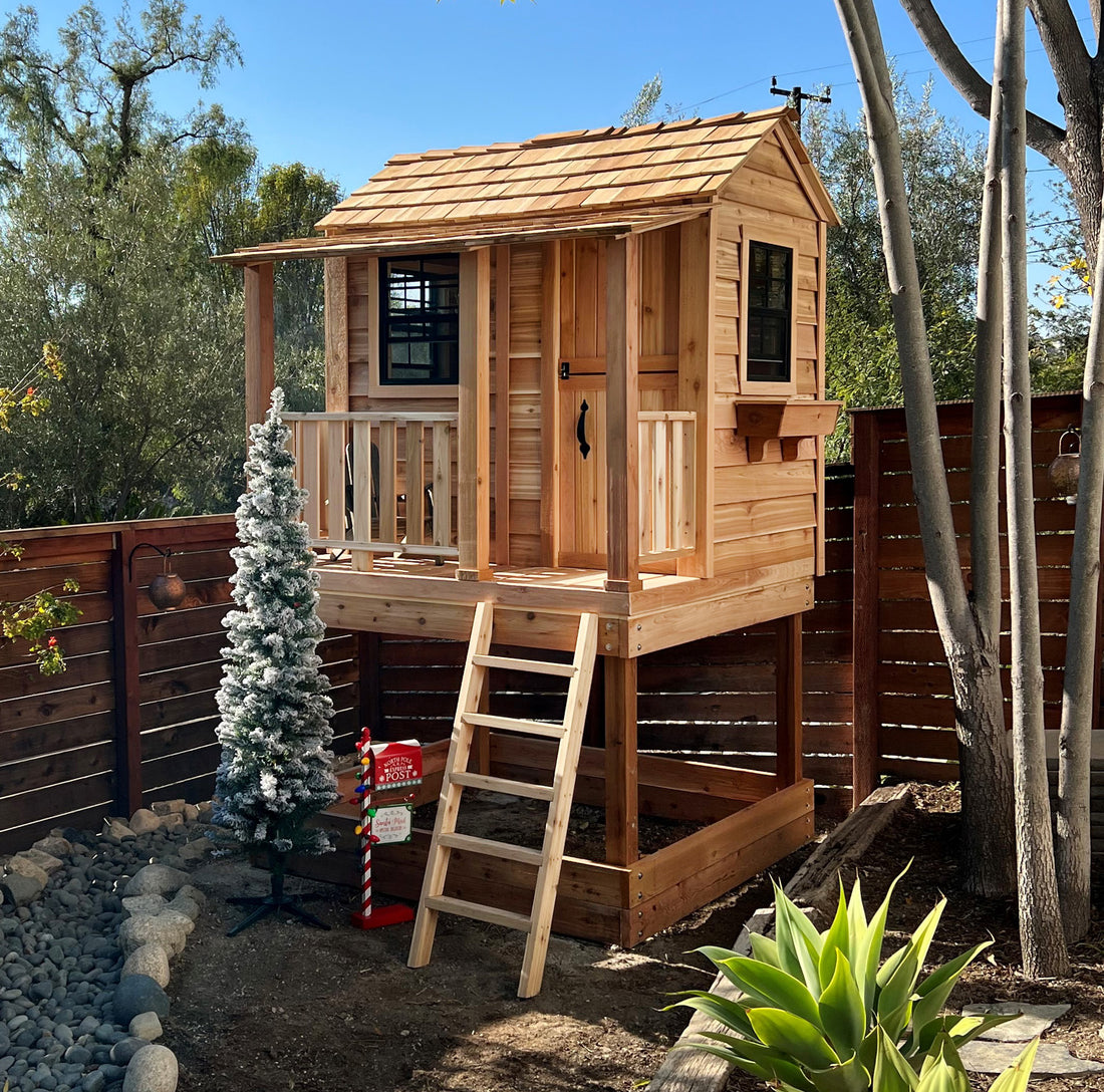 OLT 6x6 Elevated Cedar Playhouse With Sandbox