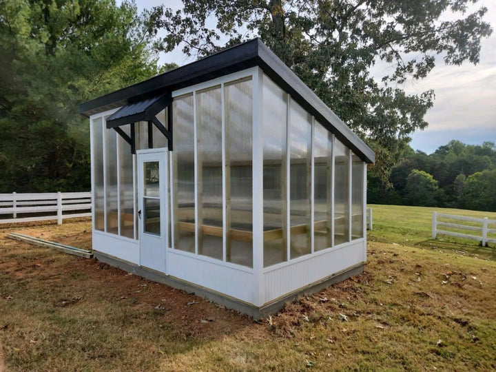 Modern Lean To Greenhouse, side view