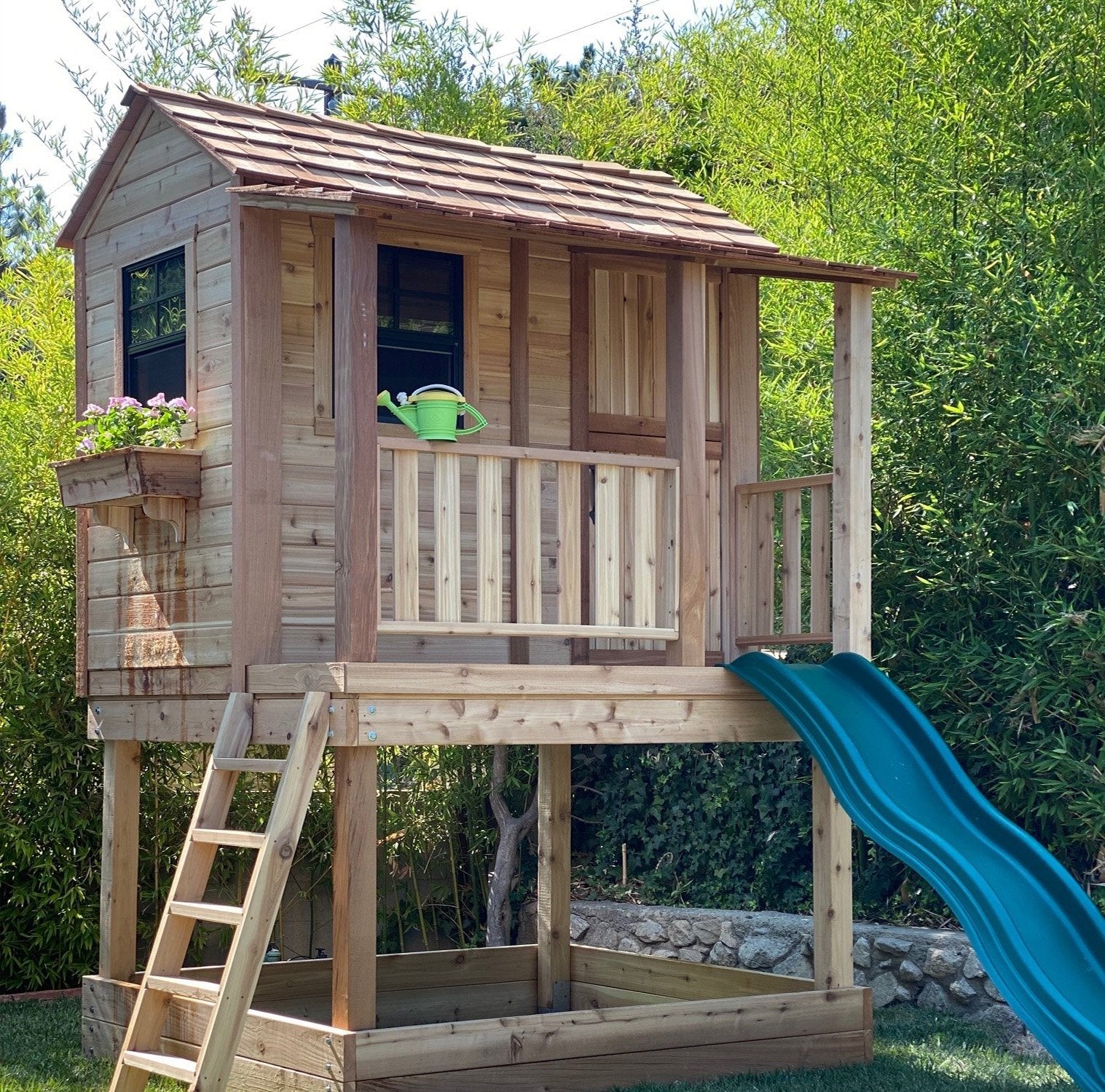OLT 6x6 Elevated Cedar Playhouse With Sandbox