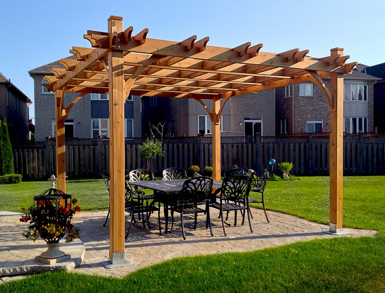 Cedar Pergola pavilion kit, exterior view