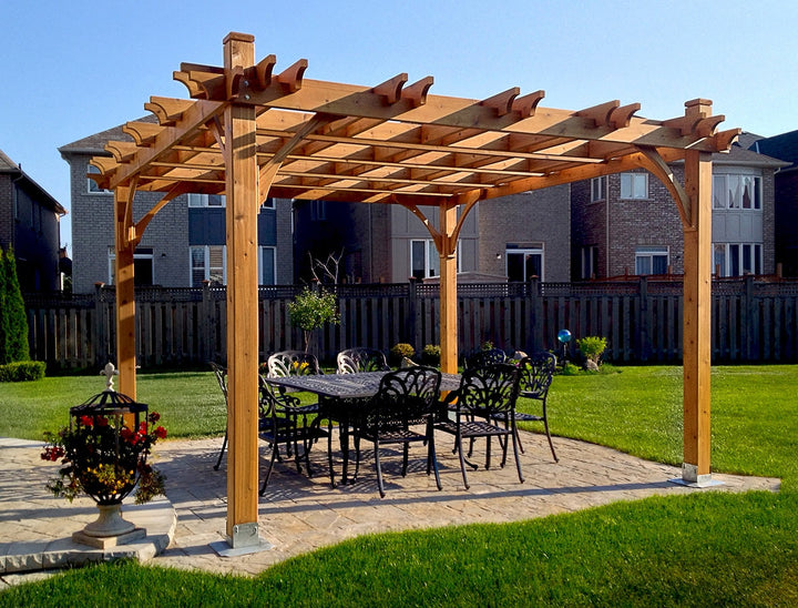 Cedar Pergola pavilion kit, exterior view