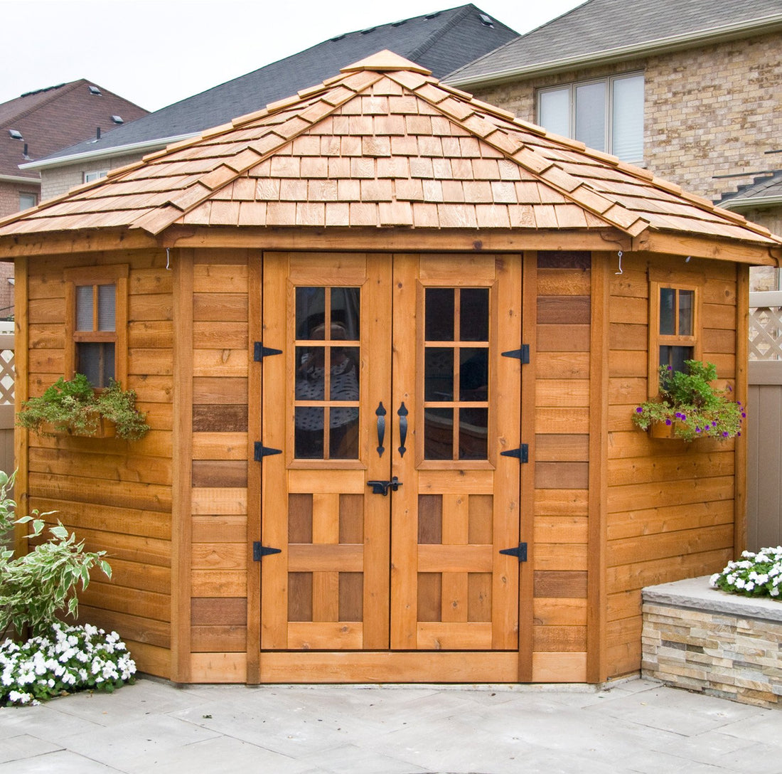 OLT 5 Sided Cedar Penthouse Shed/Pool House 9'x9'