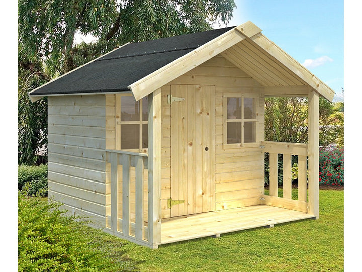 Felix playhouse exterior view with covered veranda