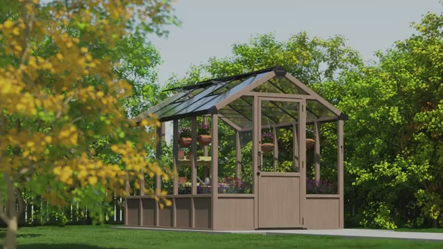 Natura Cedar Wood Greenhouse - Clear Polycarbonate pnels