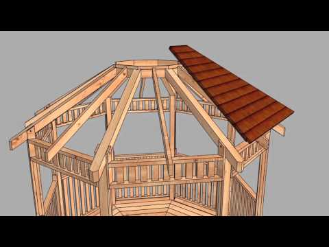 Cedar Octagon Gazebo (Fully Screen-In Option) by OLT