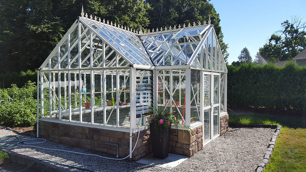 Antique Royal Orangerie T-shaped Greenhouse by Janssens -  White
