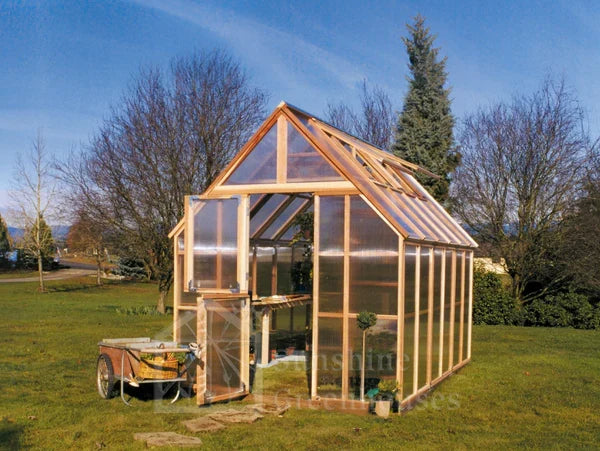 Redwood Mt. Rainier Greenhouse 8x12 wide exterior view