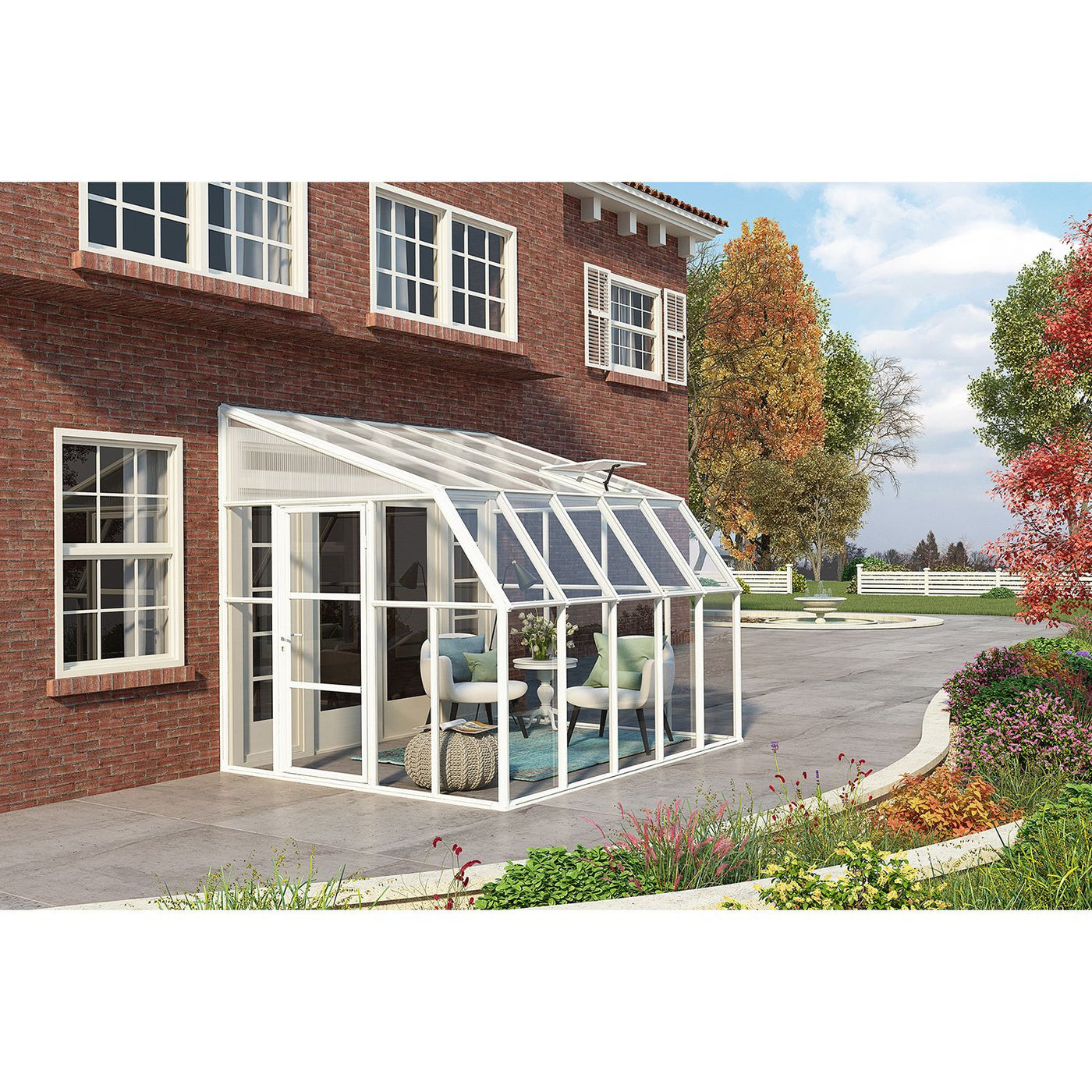 Sun Room 2 White Lean-to by Rion - 6 ft. and 8 ft. width – World