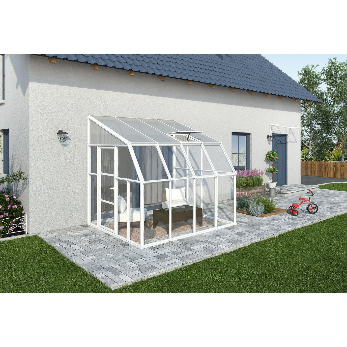Sun Room 2 White Lean-to by Rion - 6 ft. and 8 ft. width – World