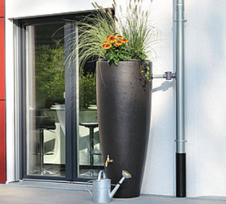 Graf Bullet Rain Barrel with Planter - World of Greenhouses - 2