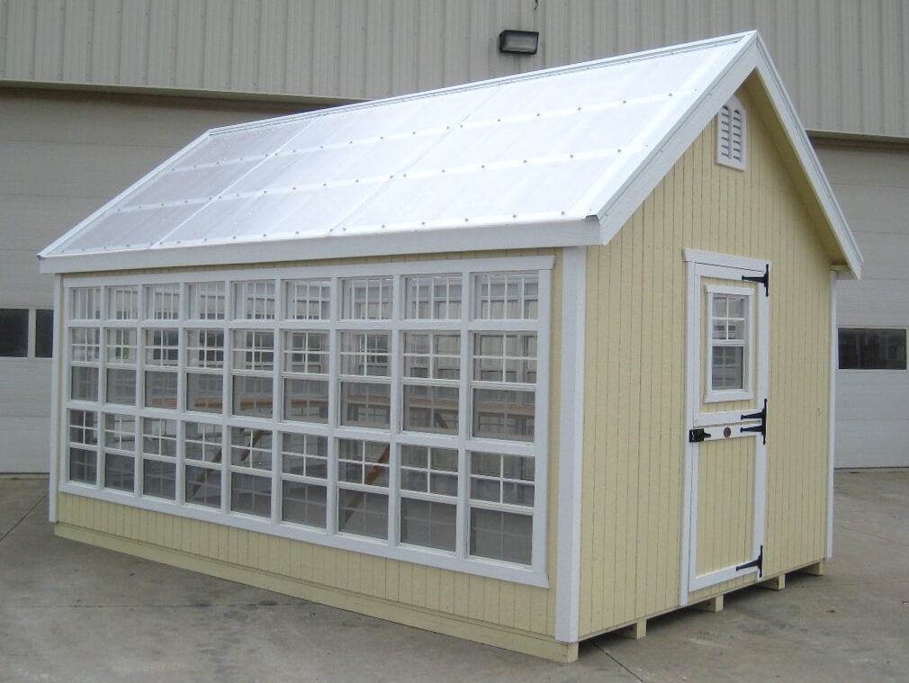 colonial gable greenhouse painted