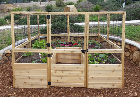 outdoor living today cedar raised Garden Bed 8'x8'  with deer fence