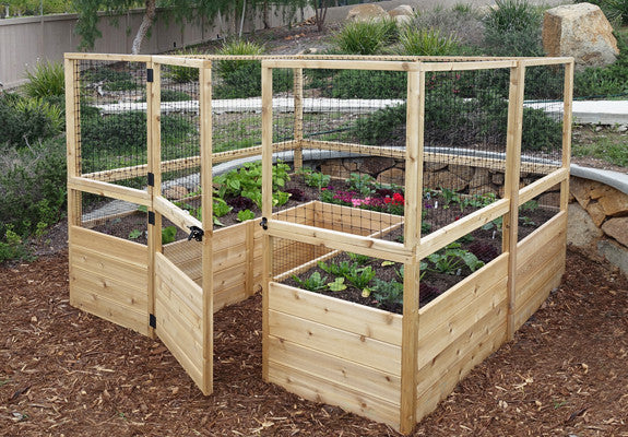 outdoor living today cedar OLT Raised Garden Bed 8'x8'  open door