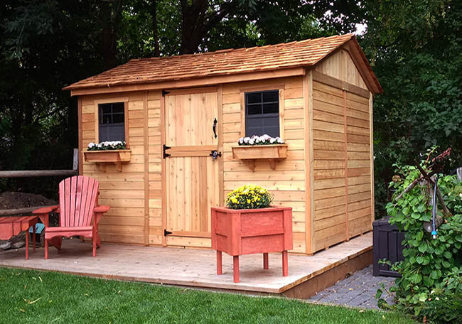 Cedar Cabana Garden Shed front view 12'X8' 