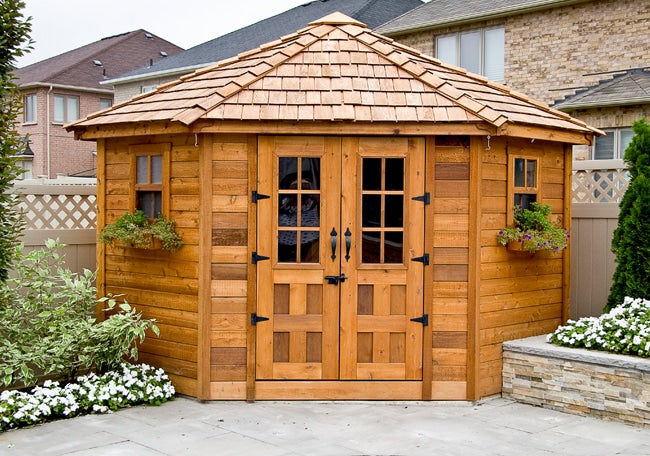 OLT 5 Sided Cedar Garden Shed/Pool House 9'x9'